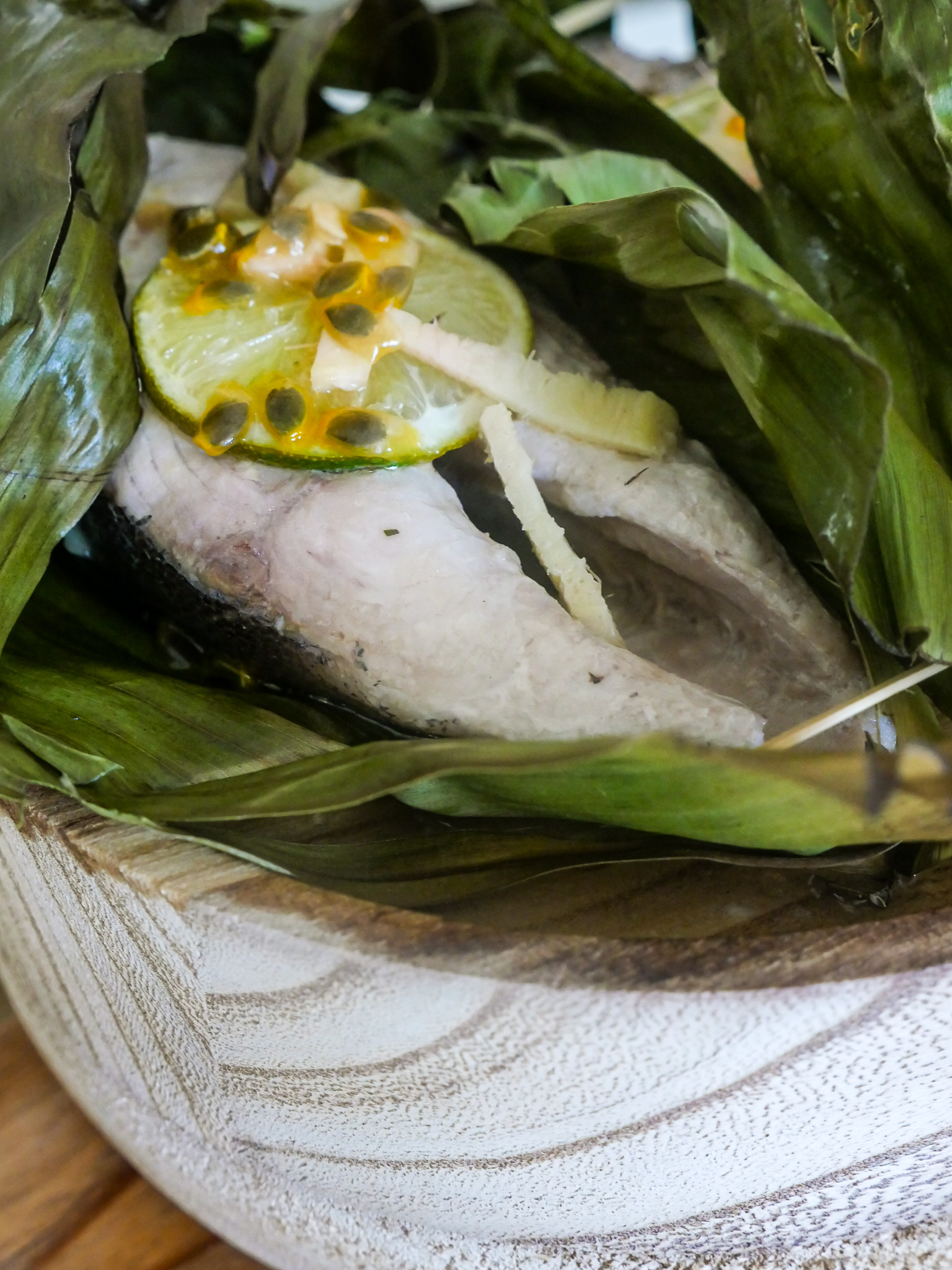 Papillote de dorade vinaigrette agrumes et maracudja